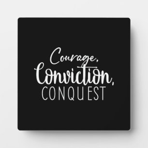 Courage Conquest - Gym Hustle Success Motivational Plaque