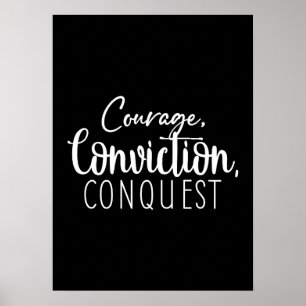 Courage Conquest - Gym Hustle Success Motivational Poster