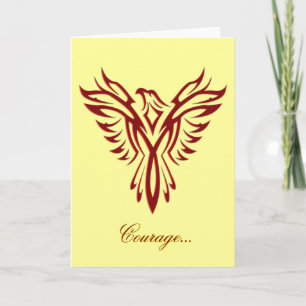 Courage - Crimson Phoenix Rising blank notelet Card