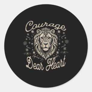 Courage Dear Heart Religious Christian Faith Inspi Classic Round Sticker