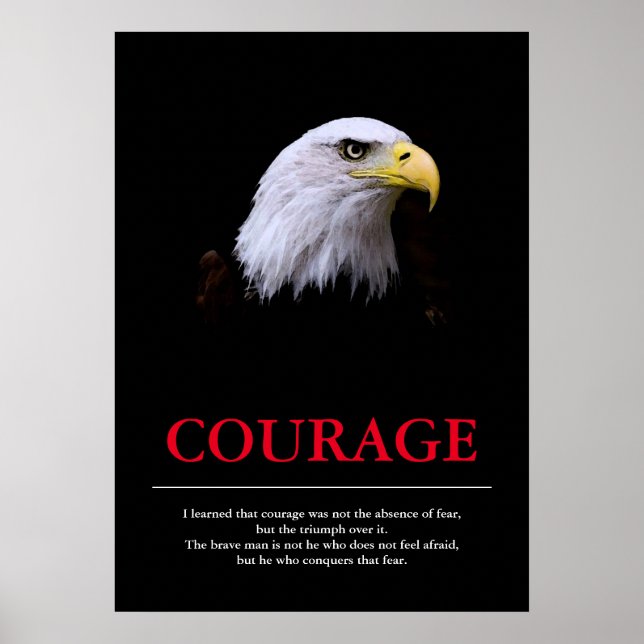 Courage Eagle Motivational Inspirational Poster (Front)