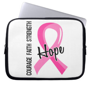 Courage Faith Hope 5 Breast Cancer Laptop Sleeve
