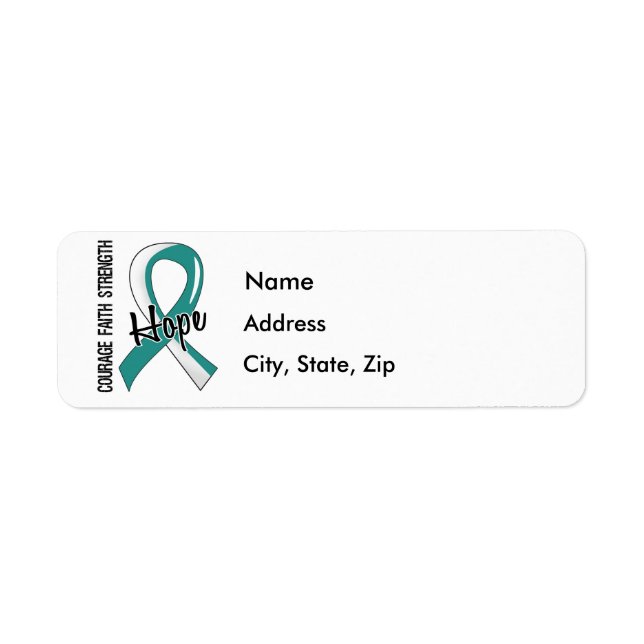 Courage Faith Hope 5 Cervical Cancer Return Address Label (Front)