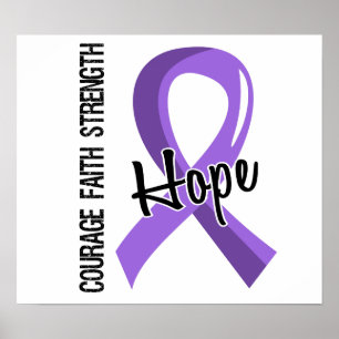 Courage Faith Hope 5 Hodgkin's Lymphoma Poster