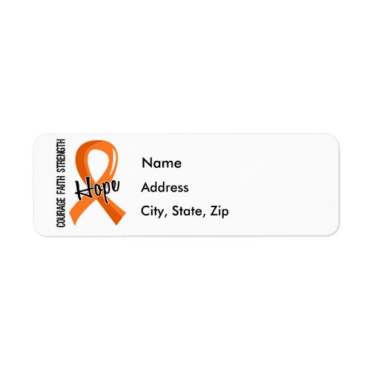 Courage Faith Hope 5 Leukaemia Return Address Label