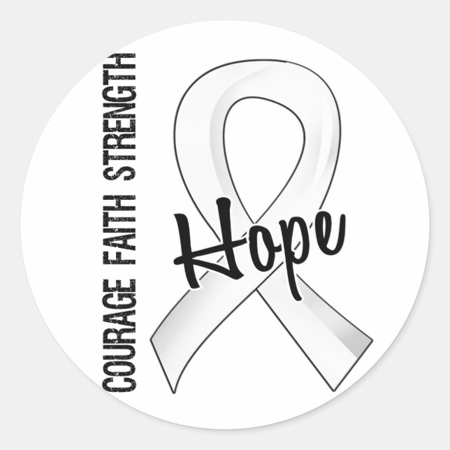 Courage Faith Hope 5 Lung Cancer Classic Round Sticker (Front)