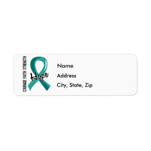 Courage Faith Hope 5 Peritoneal Cancer Return Address Label