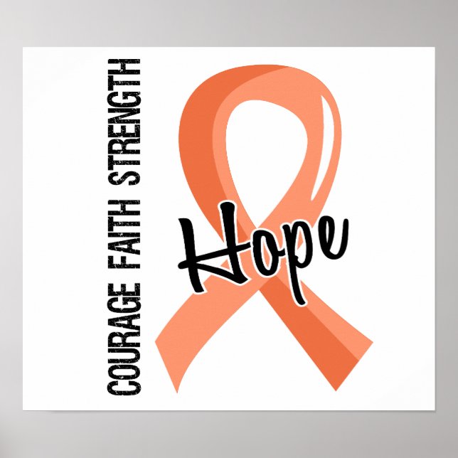 Courage Faith Hope 5 Uterine Cancer Poster (Front)