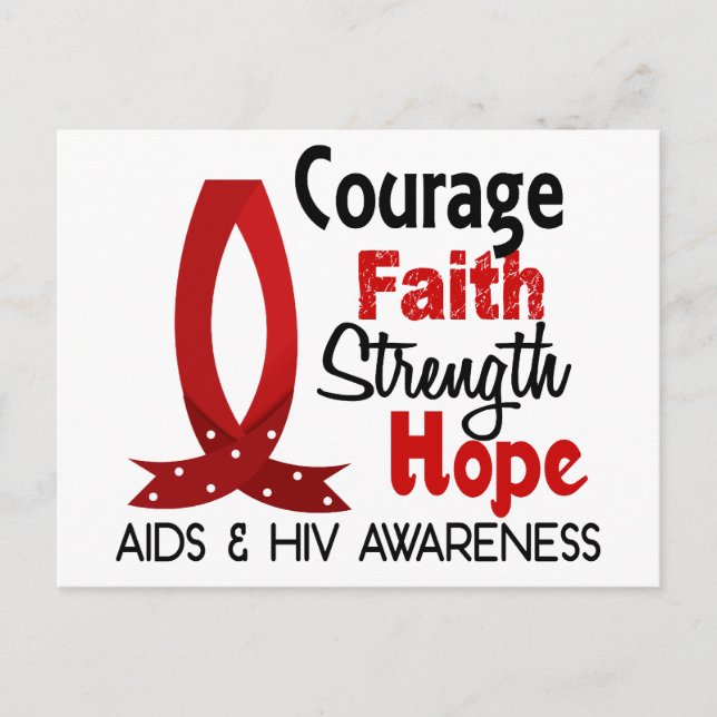 Courage, Faith, Strength, Hope AIDS Postcard (Front)