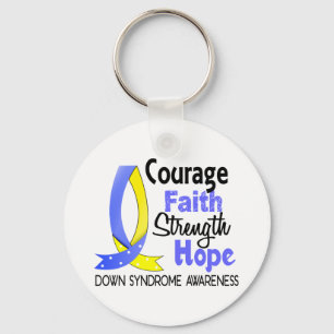 Courage Faith Strength Hope Down Syndrome Key Ring