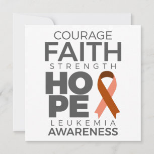 Courage Faith Strength Hope Leukaemia Awareness Save The Date