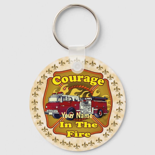 Courage  Firetruck firefighter  Key Ring (Front)