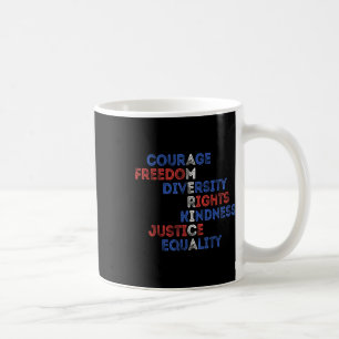 Courage Freedom Diversity Equality Justice Retro U Coffee Mug