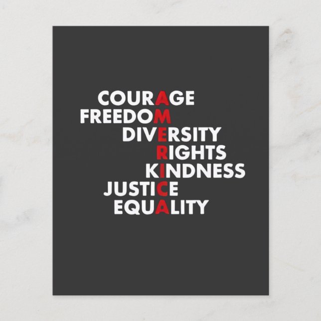 Courage  Freedom Diversity Rights Kindness Flyer (Front)