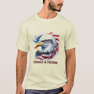 Courage & Freedom USA Flag Patriotic Gift T-Shirt