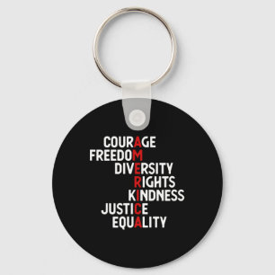 Courage Freedom Variety Rights Friendship Justice  Key Ring