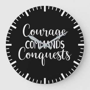 Courage - Gym Hustle Success Motivational Large Clock