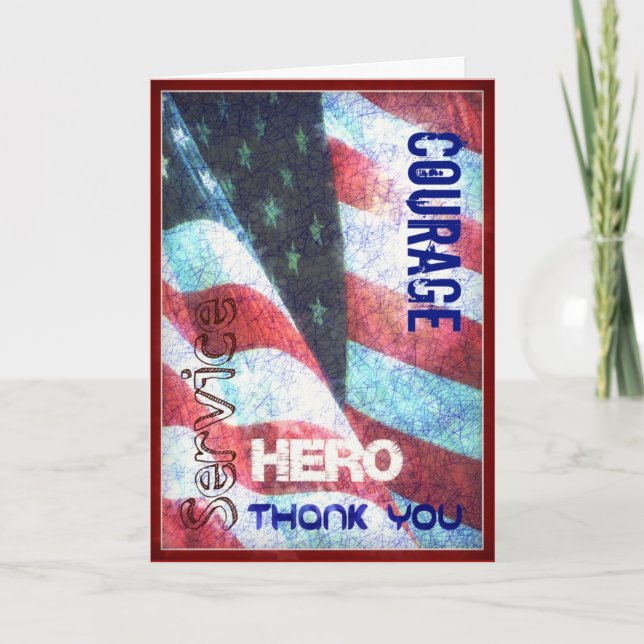 Courage - Hero - Thank You Veterans Day Card (Front)