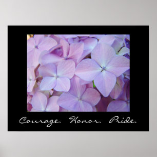 Courage Honour Pride art prints Hydrangea Flowers