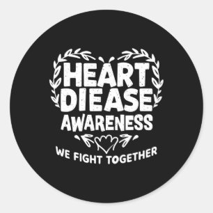 Courage In Unity Heart Disease Awareness  Classic Round Sticker