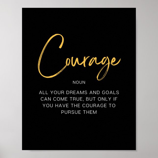 Courage Inspiring Quote Poster (Front)