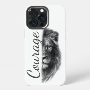 Courage Lion Artistic Minimal- iPhone 13 Pro Case