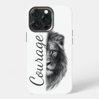 Courage Lion Artistic Minimal- iPhone 13 Pro Case