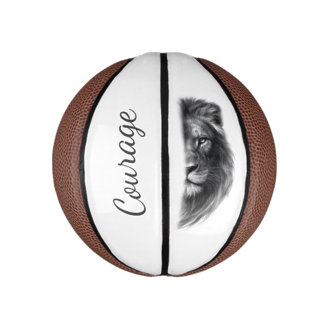 Courage Lion Artistic Minimal- Mini Basketball (Vertical)
