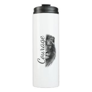 Courage Lion Artistic Minimal Tee-Thermal Tumbler