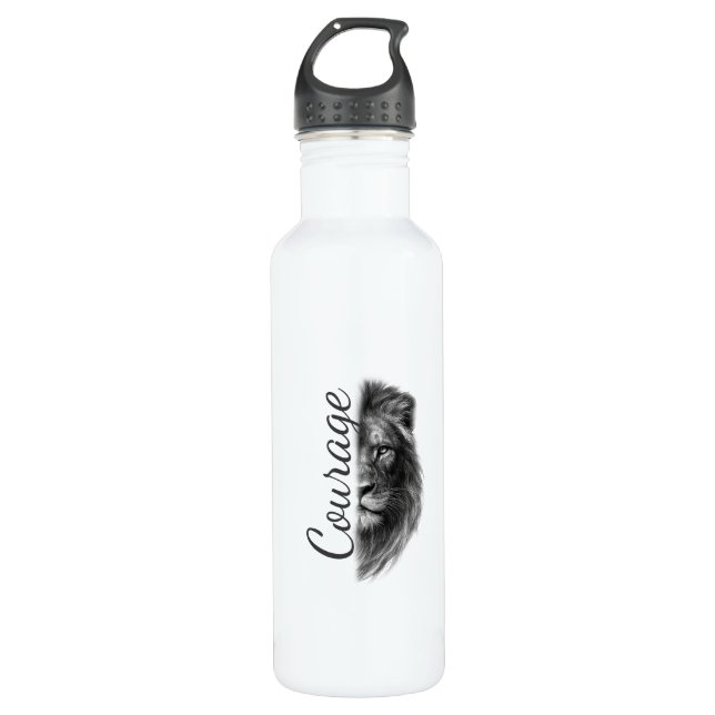 Courage Lion Artistic Minimal Tee-Thermal Tumbler 710 Ml Water Bottle (Front)