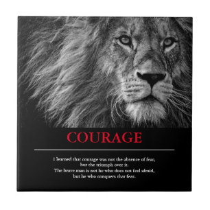 Courage Lion Motivational Inspirational Ceramic Tile
