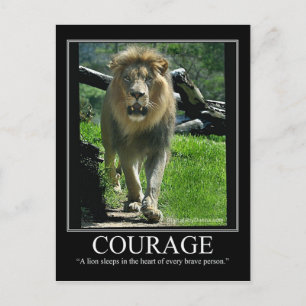 COURAGE Post Card - Lion (Motivational)