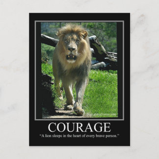 COURAGE Post Card - Lion (Motivational)
