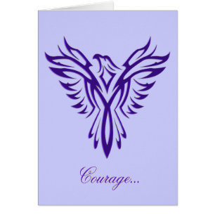 Courage - Purple Phoenix Rising blank notelet