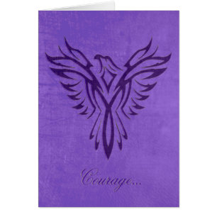 Courage - Purple Phoenix Rising, leather texture