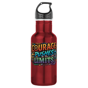Courage Pushes Limits – Bold Motivation Tee 532 Ml Water Bottle