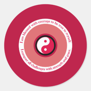 Courage & Strength Red Evil Eye Classic Round Sticker