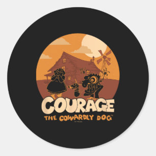 Courage The Cowardly Dog Halloween Cowardly Haunt  Classic Round Sticker