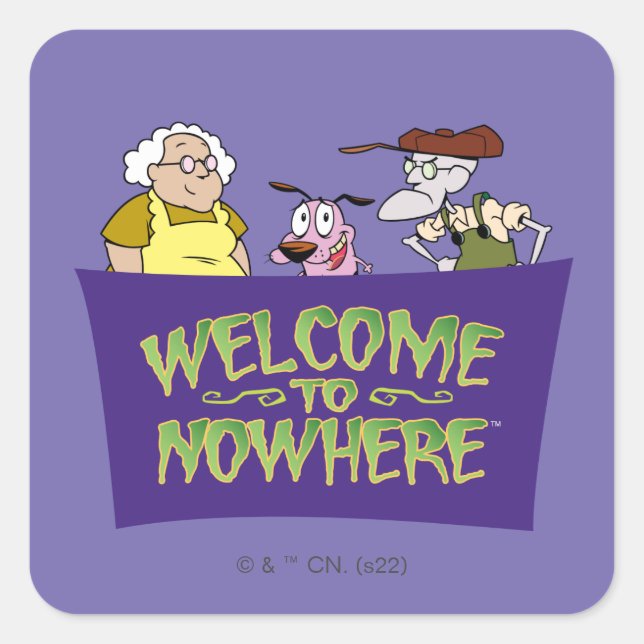 Courage the Cowardly Dog | Welcome To Nowhere Square Sticker (Front)