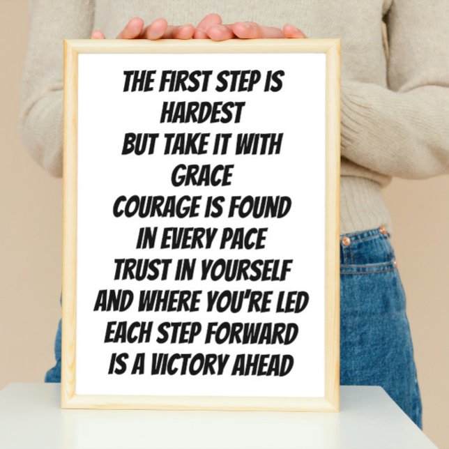 Courage to Begin inspirational mini poem Poster (Creator Uploaded)