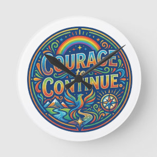 Courage to Continue – Inspirational Resilience Round Clock