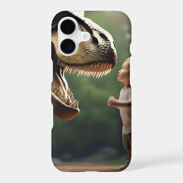 **"Courage Unleashed: A Small Boy Faces the T-Rex" (Back)