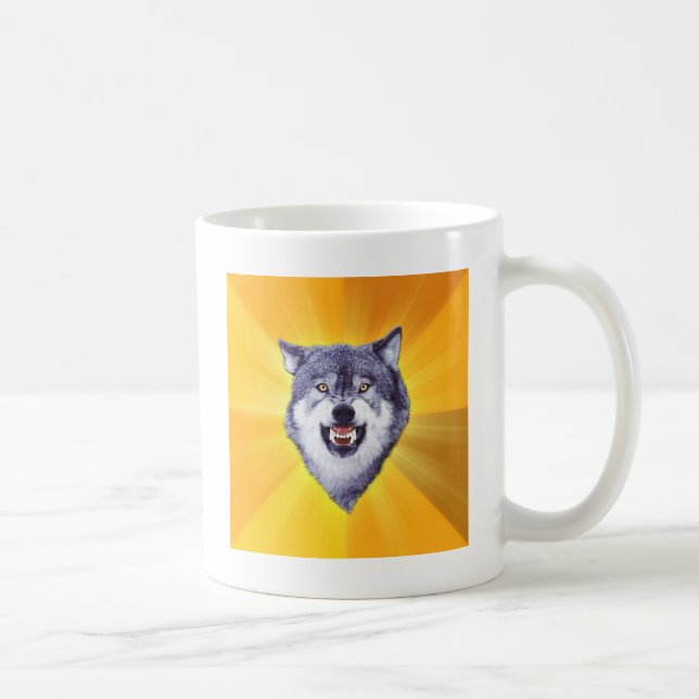 Courage Wolf Advice Animal Internet Meme Coffee Mug (Right)