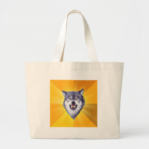 Courage Wolf Large Tote Bag