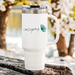 Courageous Word Flower Laptop Die-Cut Sticker