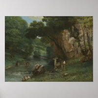 Courbet - Roe Deer At A Stream