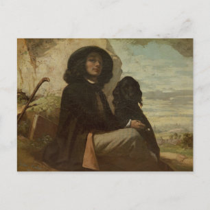 Courbet with his Black Dog, 1842 Postcard