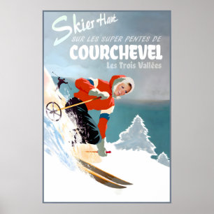 Courcheval France Poster New Retro Winter Sports