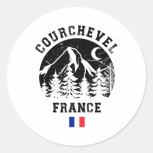 Courchevel France Alps Ski Resort Alpine Skiing Fr Classic Round Sticker