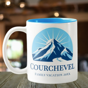 Courchevel France ski resort souvenir  Two-Tone Coffee Mug